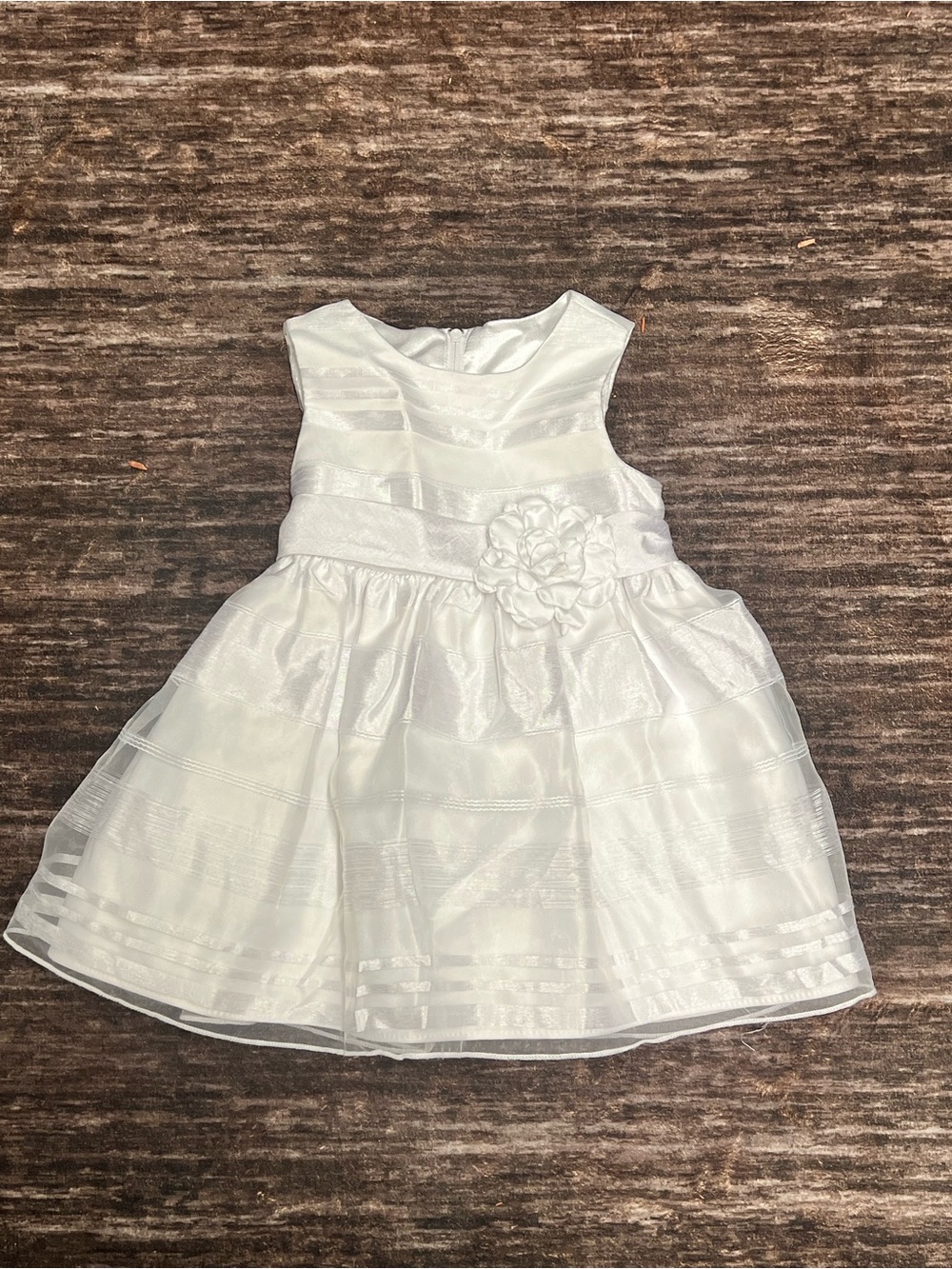 Girls White Floral Accent Party Dress